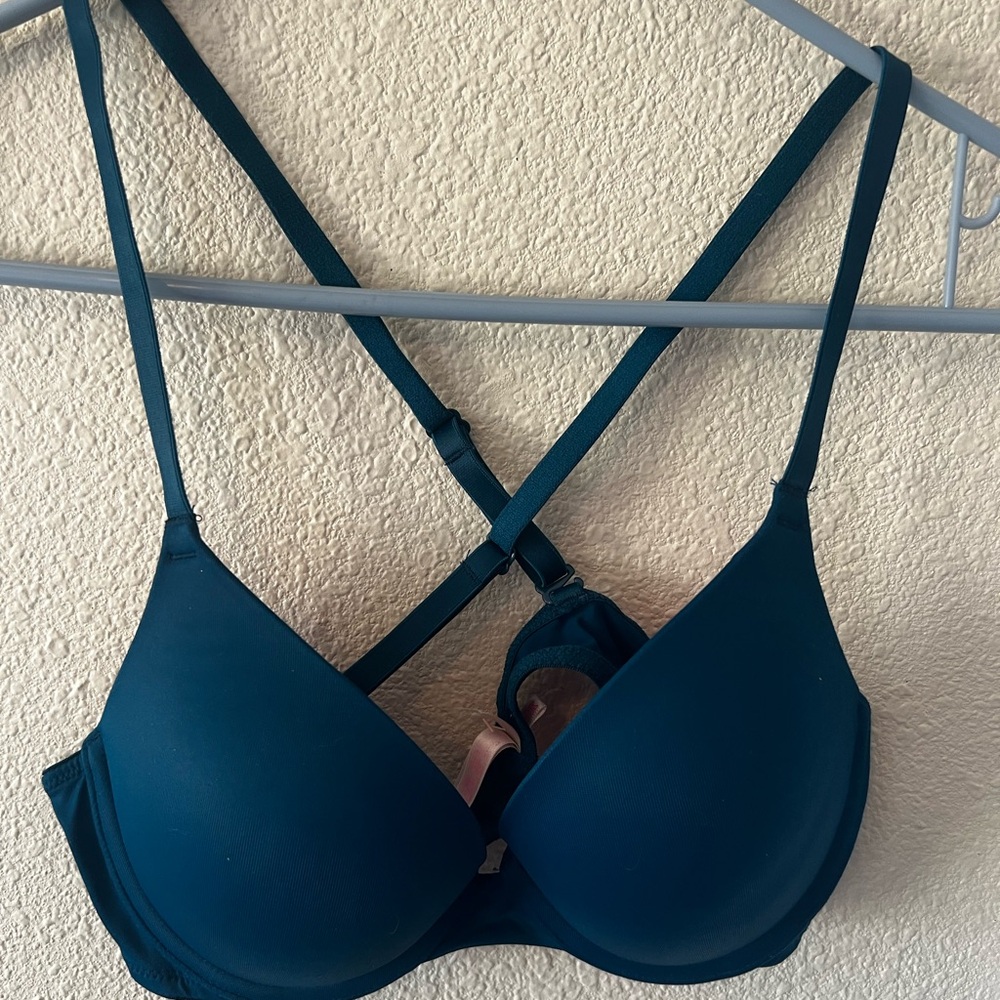Teal Cross-Back Bra Victoria’s Secret Pink